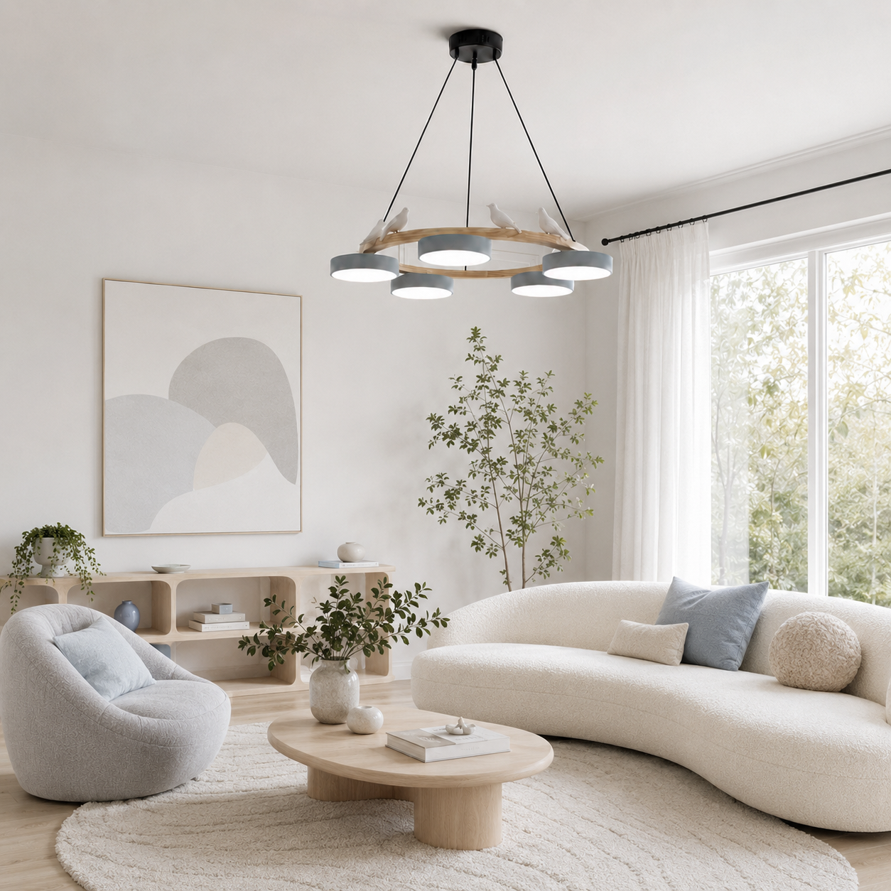 The Avielle Bird Ring Chandelier