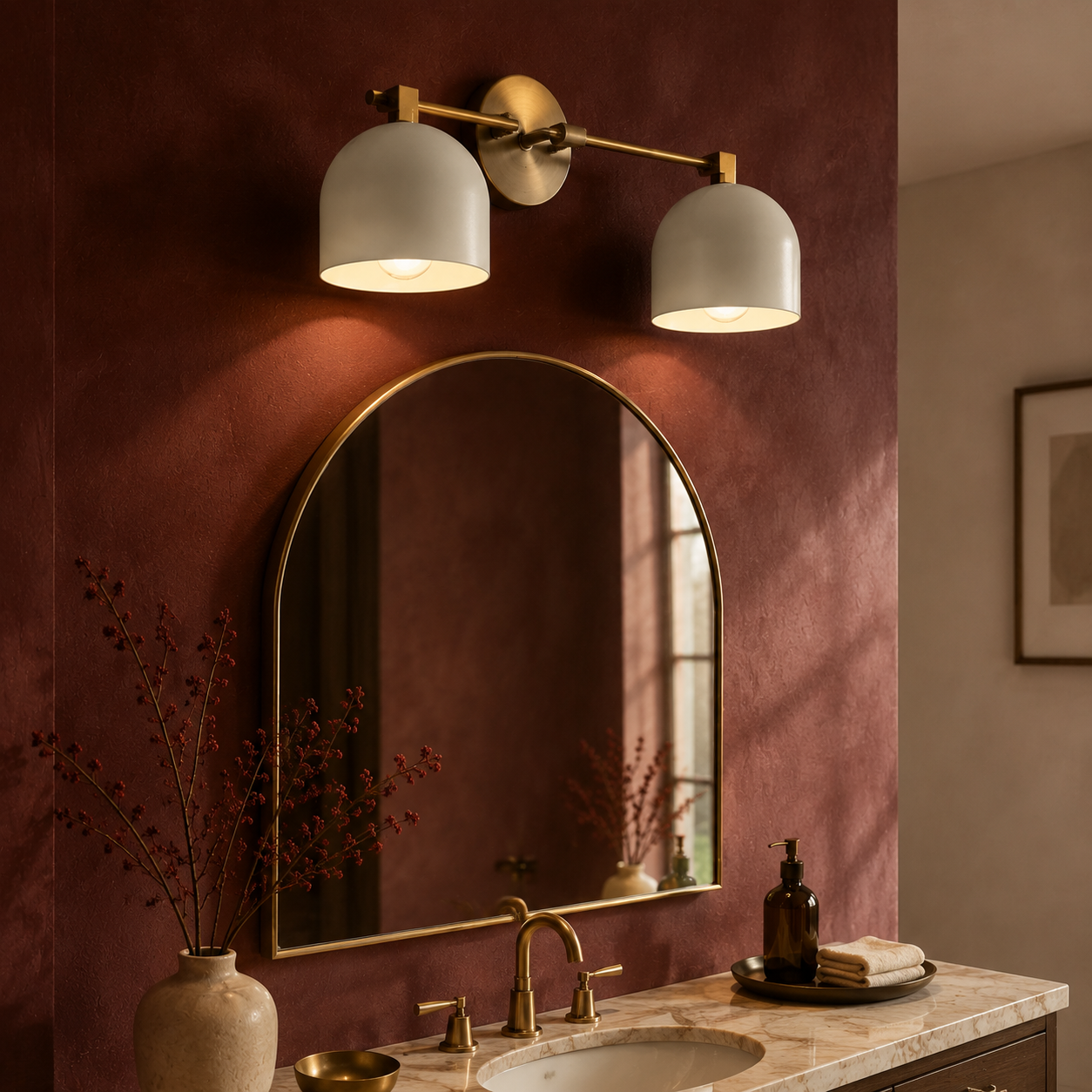 Mid-Century Globe Vanity Wall Light