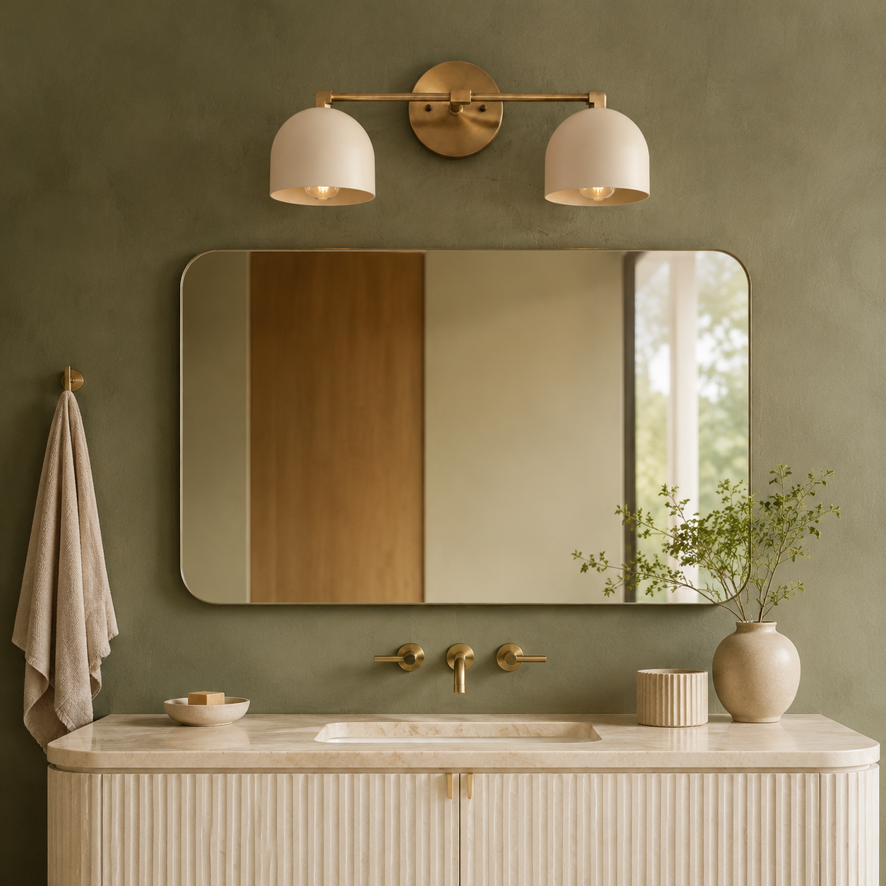 Mid-Century Globe Vanity Wall Light