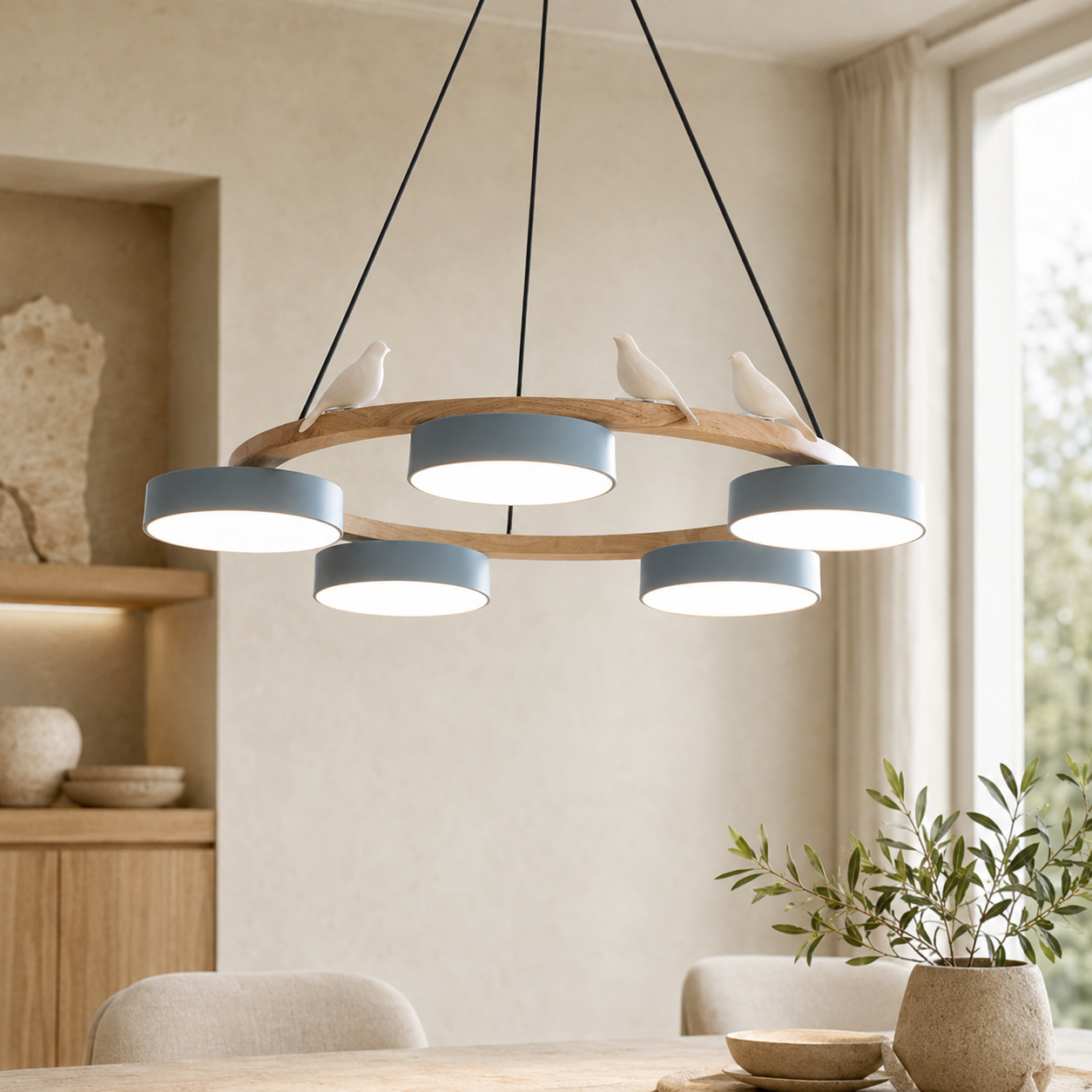 The Avielle Bird Ring Chandelier